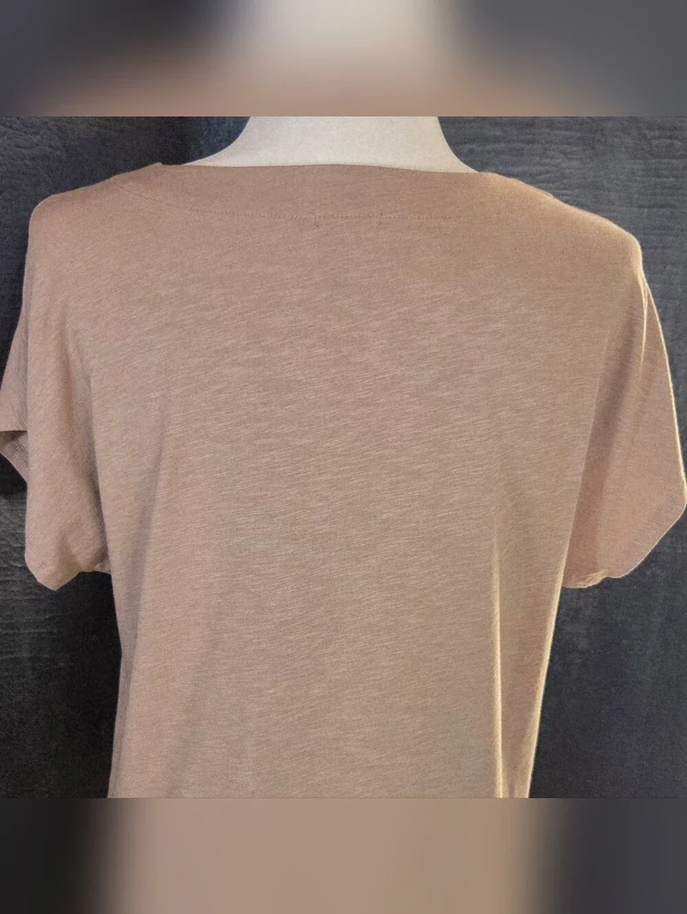 NWT Sigrid Olsen Taupe Split V-Neck Blouse Size M Cotton Tencel Eco Luxury Top - Picture 9 of 13